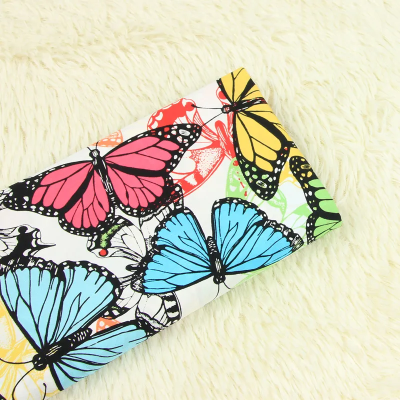 

Colorful Butterfly Printed Cotton Plain Fabric 100% Pure Cotton Plain Fabric Material For DIY Sewing Patchwork Dress Skirt Cloth