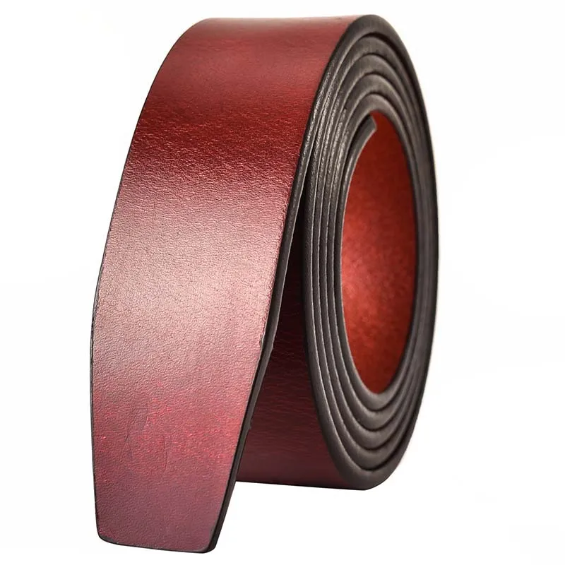 Red-brown Первый слой из натуральной коровьей кожи, мужские ремни с отверстиями, ширина 3,3 см, Пряжка для тела, полоса, ремень без пряжки ремня - Цвет: Red-brown