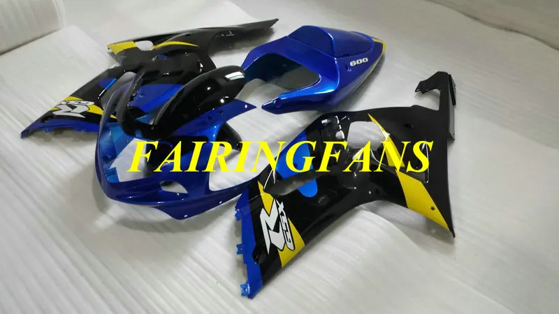 Привет-класс обтекатель для GSXR600 750 K1 01 02 03 GSXR 600 GSXR750 2001 2002 2003 черно-голубые Обтекатели Кузов+ подарки SH27