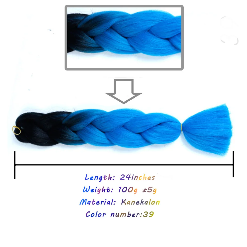 Джамбо косички длинные Омбре Джамбо синтетические косички волосы крючком блонд розовый синий серый наращивание волос АФРИКАНСКАЯ вязка аксессуары - Цвет: #3