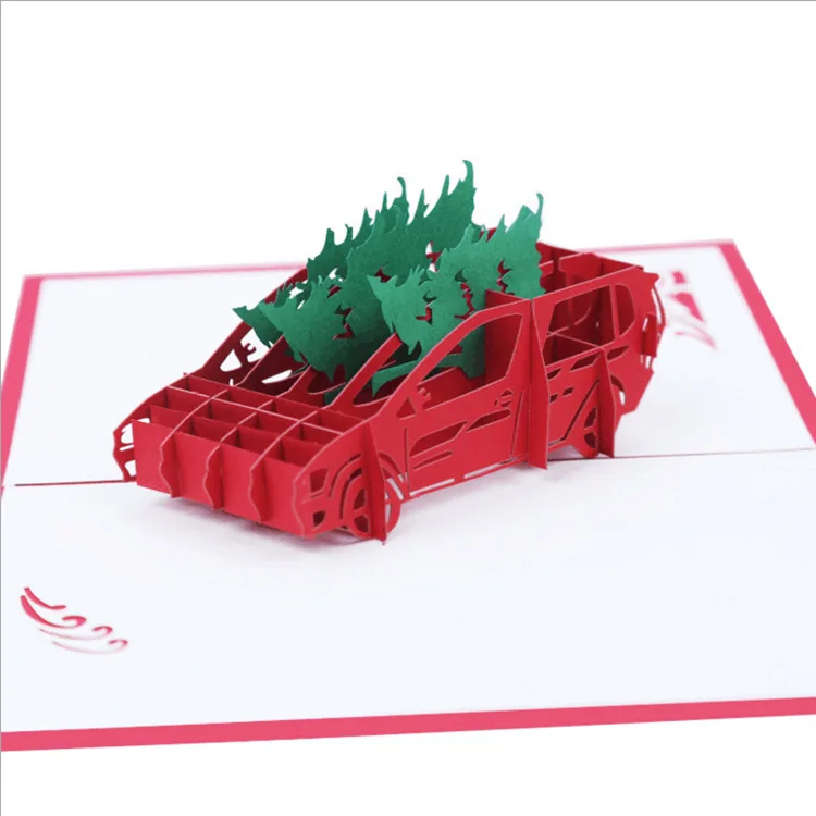

3D Pop Up Greeting Cards With Envelope Laser Cut Post Card For Birthday Party Christmas Decoration or New Year Kids Gift