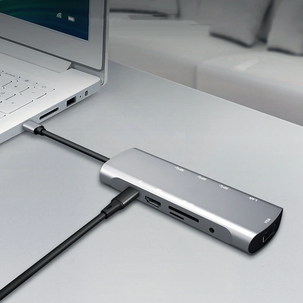 10 в 1 usb-хаб C концентратор для Мульти USB 3,0 HDMI адаптер док-станция для MacBook Pro Аксессуары USB-C сплиттер type C 3,1 3 порта USB C концентратор