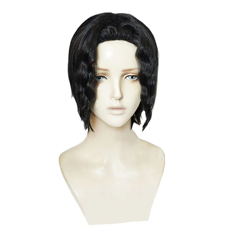 Wig DIOCOS Demon Slayer Kimetsu no Yaiba Kibutsuji Muzan косплей парик из черных кудрявых волос Майкл Джексон белая шляпа - Цвет: Wig