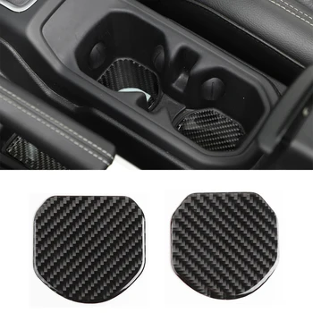 

For Jeep Gladiator JT 2020 Car Cup Holder Insert Coaster Pad Car Interior Accessories Decoration Sticker Real Carbon Fiber Black
