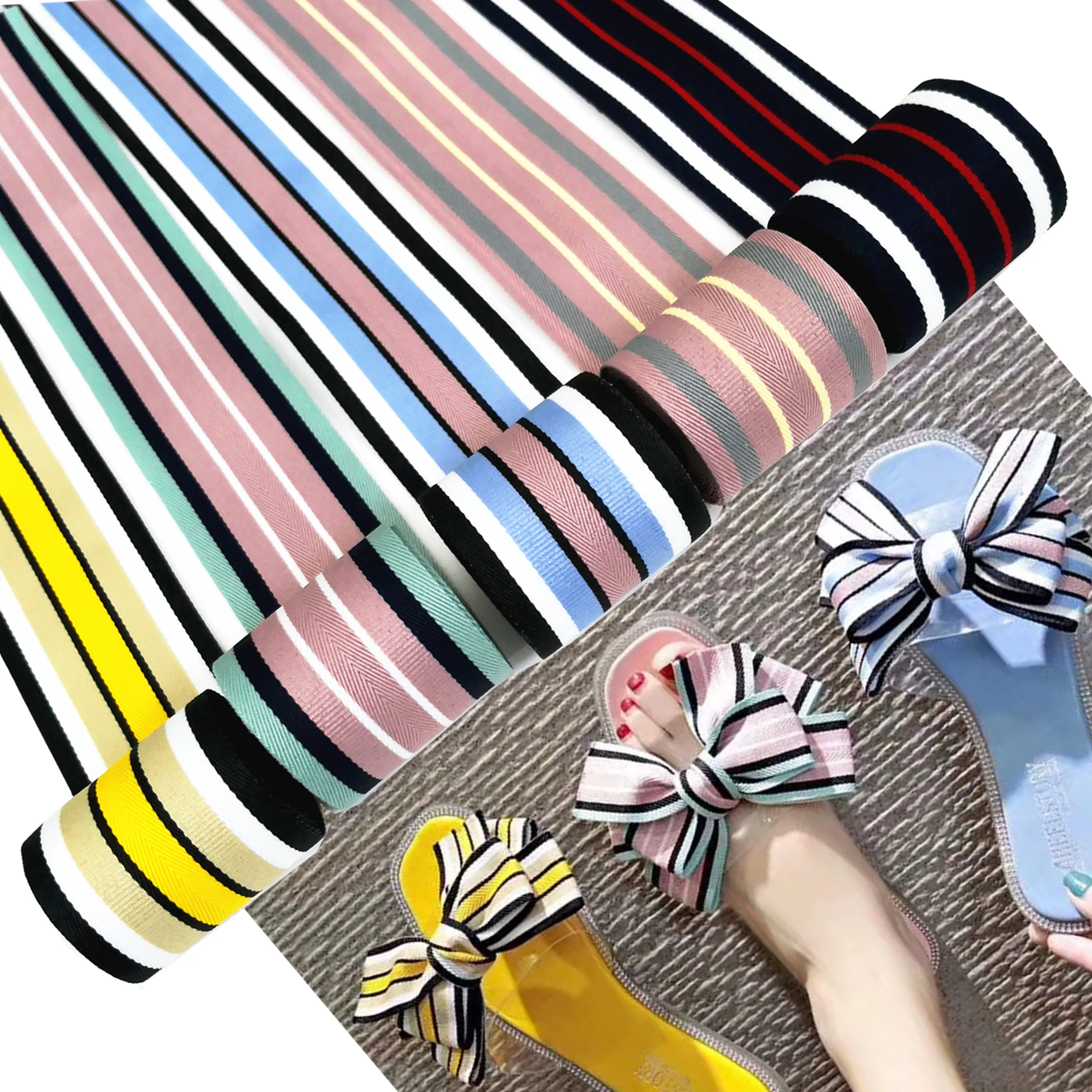 40mm Stripe Ribbons Handmade Tape Satin Ribbon for Diy Hat Shoes Belt Sewing Clothing Hair Bow Sewing Accessories 1 Meter/lot
