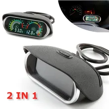 2 в 1 12 В/24 В ЖК-дисплей Автомобильный цифровой горизонтальный датчик температуры воды Датчик Вольтметр напряжения с датчиком температуры