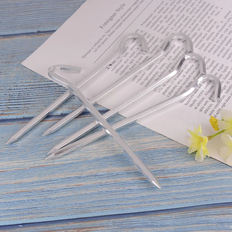 5pcs Tent Pegs Aluminum Alloy Tent Nail Tent Stake Nails Ground Pin Camping Hiking Outdoor Tool Inflatable Tent Accessories