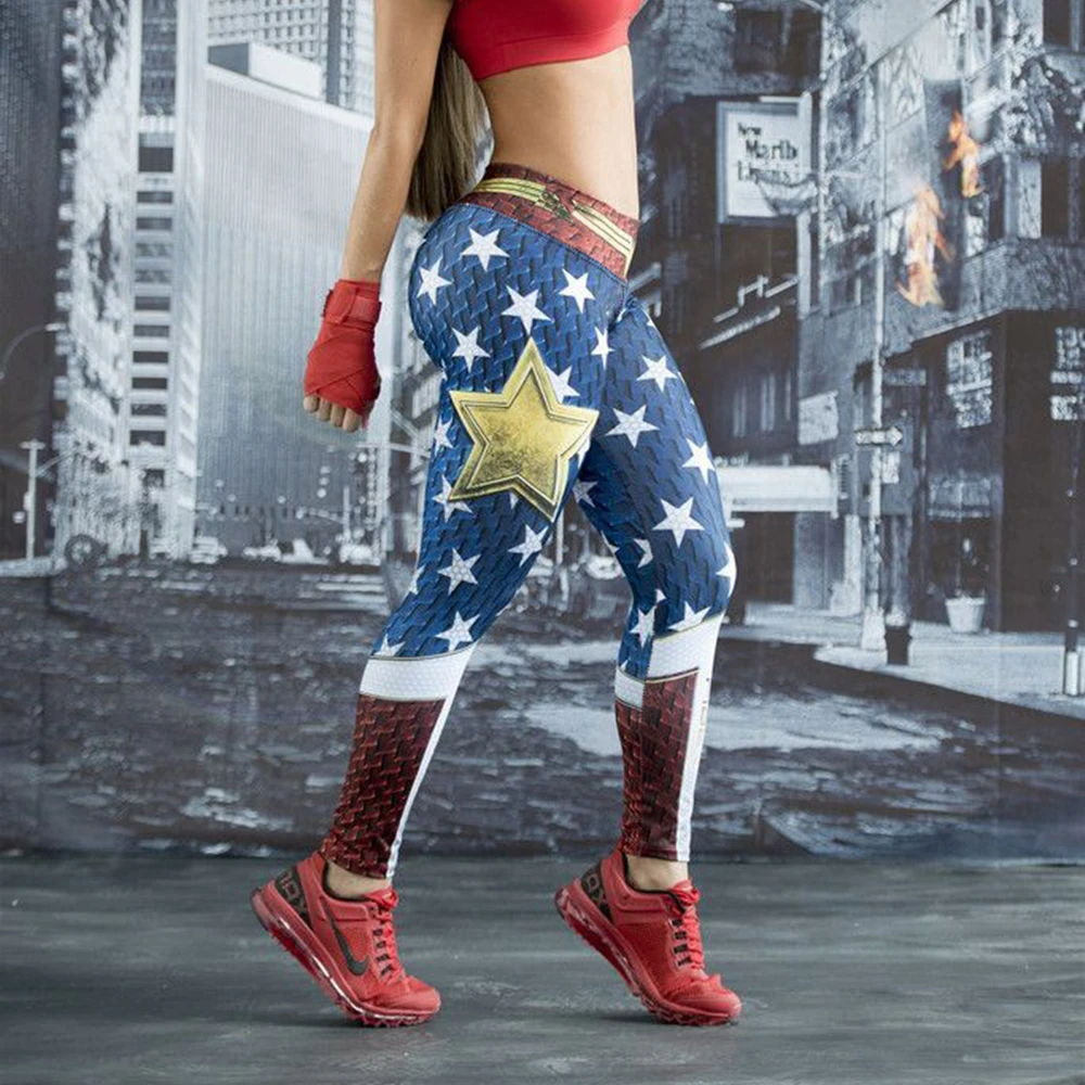 Women Sports Leggings Stars 3D Print Yoga Pant