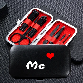 

Couple Heart Manicure Nail Clipper Sets Portable Travel 7pcs Stainless Steel Trimmer Clippers Cutter Scissors Accessories Tools
