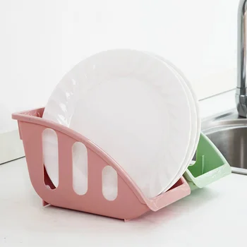 

4pcs Kitchen Draining Rack Slots Multifunction Plastic Plate Pot Cover Tableware Dish Draining Rack Drying Rack