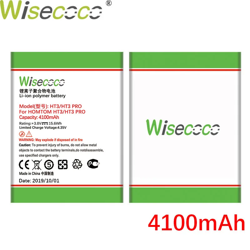 WISECOCO 2 шт. 4100 мАч батарея для HOMTOM HT3 HT 3 Pro Телефон новейшее производство высокое качество батарея+ номер отслеживания