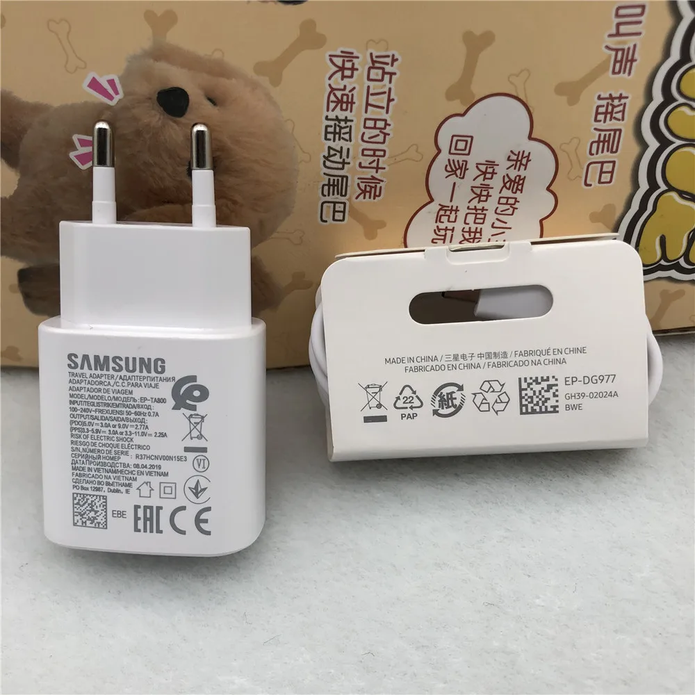 Samsung Note 10 супер быстрое зарядное устройство PD PSS 25 Вт Супер адаптер питания для быстрой зарядки кабель type-c для Galaxy Note10 pro S10 Mi 9 K20 - Тип штекера: Charger And Cable