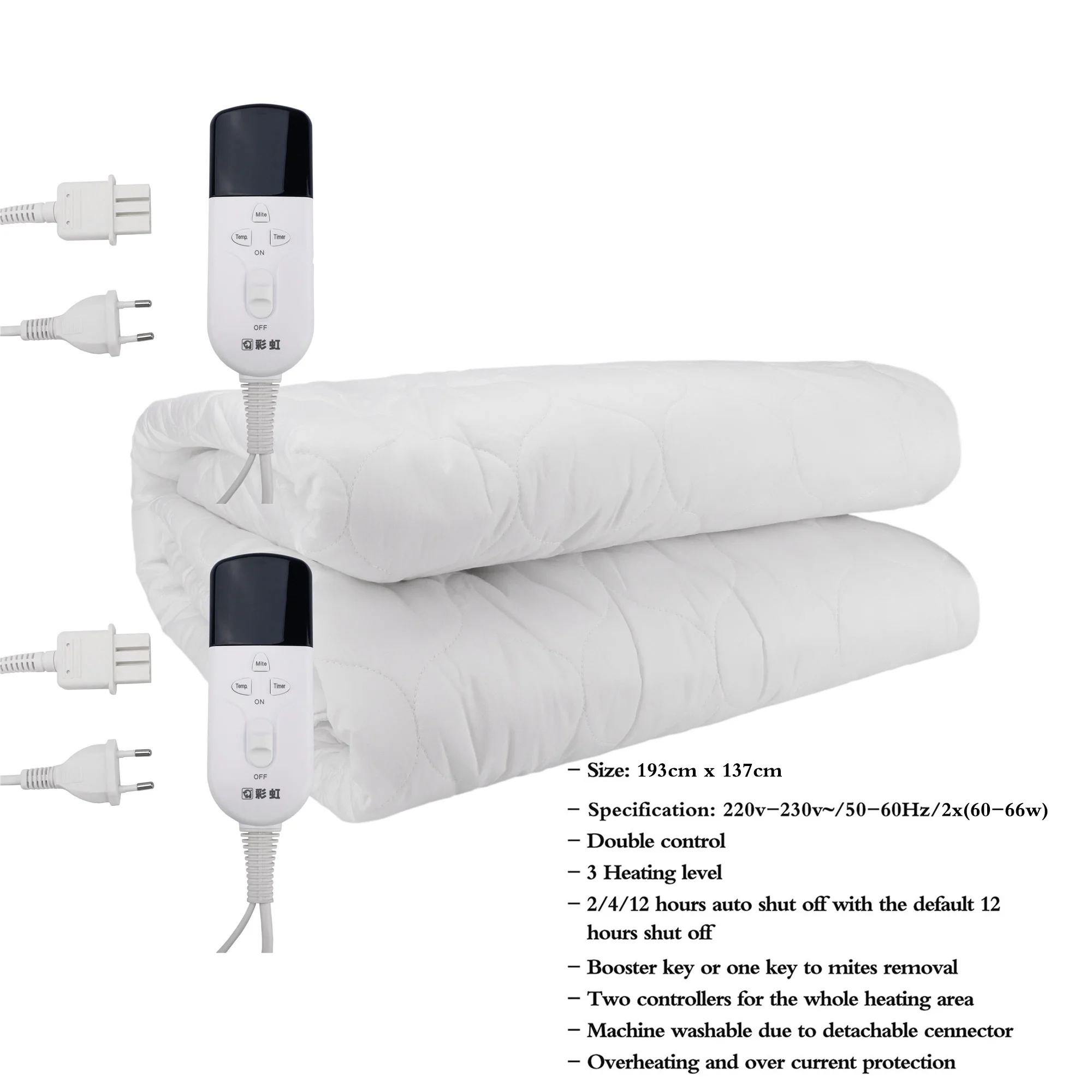 Rainbow 193cm X 137cm Double Electric Blanket + Fitted Sheet Ultrasonic  Welding Heating Mat Mattress Heater 230v 2 Controllers - Electric Blankets  - AliExpress