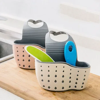 

Kitchen Accessories Utensils Organizer Adjustable Snap Sink Soap Sponge Holder Kitchen Hanging Drain Basket Kitchen Gadgets