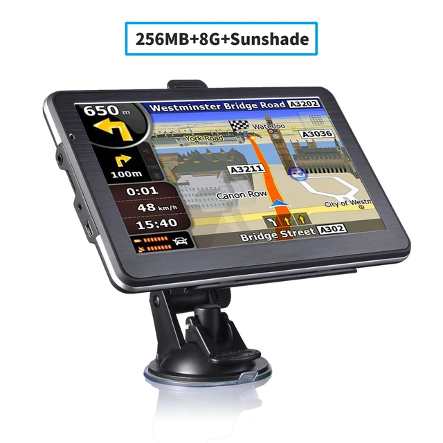 7 quot nawigacja GPS HD do samochodu 8G RAM 256MB FM Bluetooth AVIN