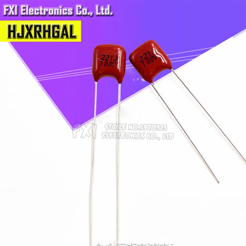 20PCS 100V221J 220PF 5% Pitch 5mm 220P 221 100V CBB Polypropylene film capacitor new | Электронные компоненты и