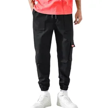 Мужская Новая модная повседневная прямая Спецодежда с карманами брюки на шнурке Pantalones Hombre GH50