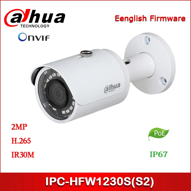 

Dahua IP camera 2MP IPC-HFW1230S security camera IR Mini-Bullet Network Camera support POE