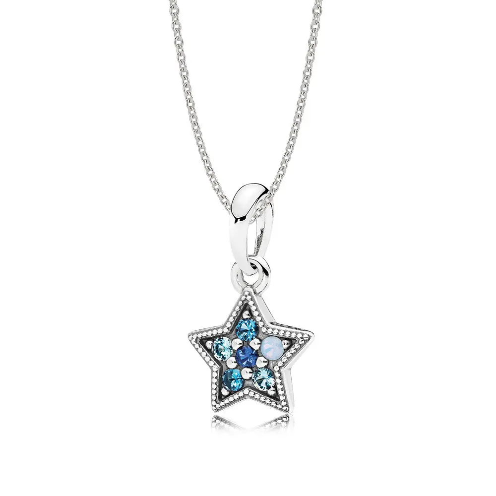 XIAOYI Серебро 925 пробы 11 винтажное ночное небо яркая звезда кулон Pandoras бисером красивая подвеска застежка ожерелье набор