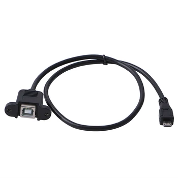 

50cm Printer Panel Mount USB 2.0 B Female Socket To Micro USB 5 Pin Male Cable