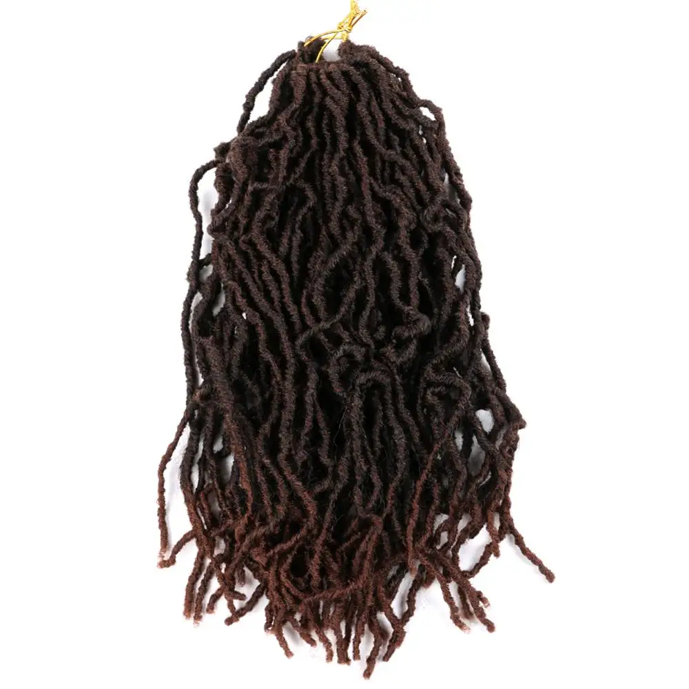 Aigemei Nu Locs богиня Faux Locs Curly Омбре косички волос 18 дюймов 21 прядь/упаковка синтетические крючком косички волос Exntension - Цвет: T30
