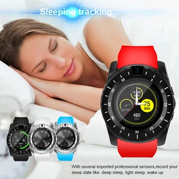 

V8S Smart Watch With Camera/SIM Card Version Sleep Monitor Message Calls Reminder Music Player Upgraded V8 PK GT08 DZ09 A1