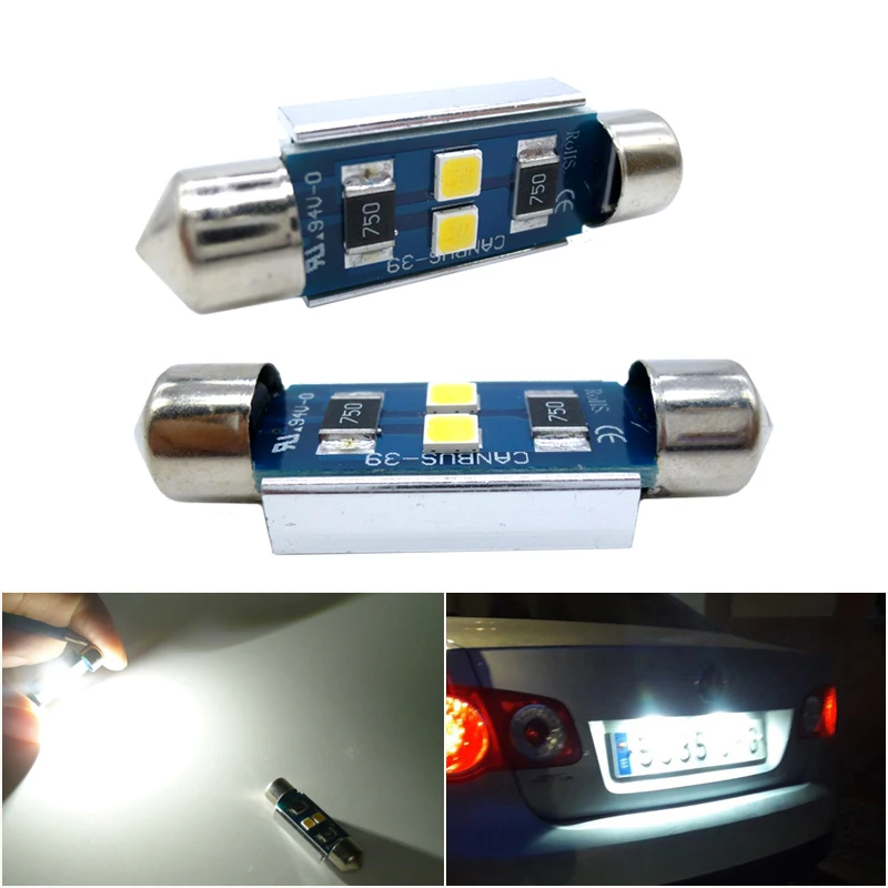 Lampade LED Canbus Per Targa Volvo S80, XC90, S40, V60, XC60, S60, C70, V50, XC70 - 2 Pezzi Bianco
