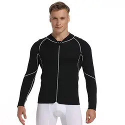 Для мужчин тренировочный потение утягивающий для сауны костюм футболка для тренировок body shaper фитнесс куртка спортивная верхняя одежда