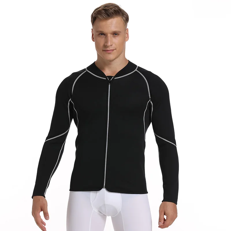 

Men Sweat Neoprene Weight Loss Sauna Suit Workout Shirt Body Shaper Fitness Jacket Gym Top Clothes Shapewear Long Sleeve