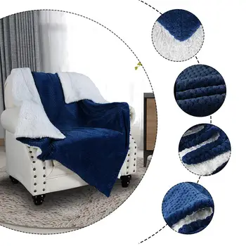 

Portable Double Fleece Blanket Layer Warm Throw Blanket Pineapple Flannel Blanket For Car Aircraft Travel Bedroom Sofa Office