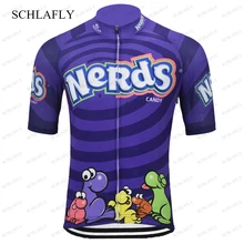 Nerds-maillot de ciclismo de manga corta para hombre, ropa clásica de color rojo, maillot de ciclismo de schlafly, 