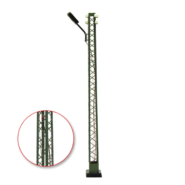 LQS60 Model Railway Layout 3pcs OO HO N Scale Lattice Mast Lamp Track Light Bright White LED