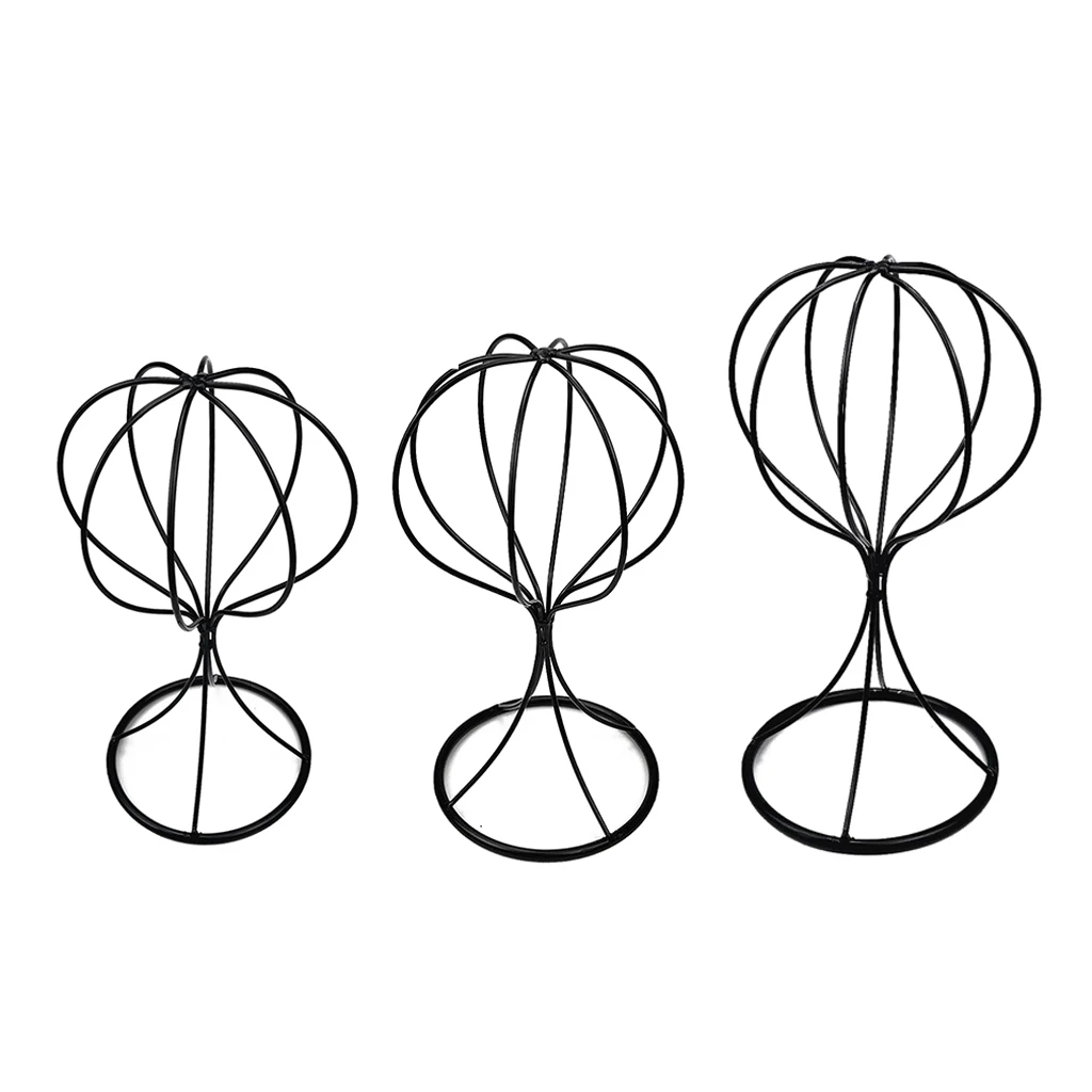 Metal Desktop Decorative Wigs Hanger Hat Helmet Cap Sunhat Display Holder Stand