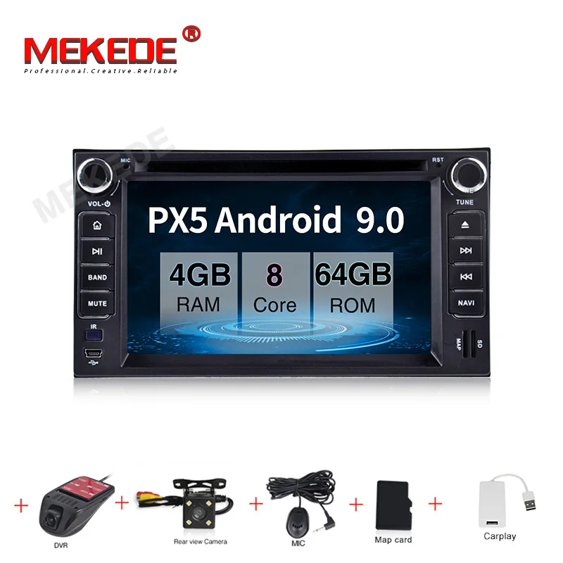 PX5 android 9,0 4 Гб+ 64 ГБ Автомобильный мультимедийный плеер навигация gps DVD для kia Cerato Spectra Sorento Picanto Carnival LOTZE wifi BT - Цвет: caemra dvr carplay