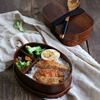 ONEUP-fiambrera Bento Box 3 unids/set de estilo japonés para niños, vajilla de Material de madera, contenedores de alimentos con compartimentos para la salud ► Foto 1/6