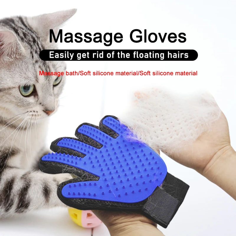 Pet Grooming Gloves Pet Grooming Gloves Cats Dogs Pet Brush Glove Cat Dog Hair Remover Brush Dog Deshedding Cleaning Combs Massage Gloves