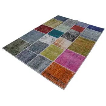 

144x200 Cm Multicolor Handmade Patchwork Rug-5x7 Ft