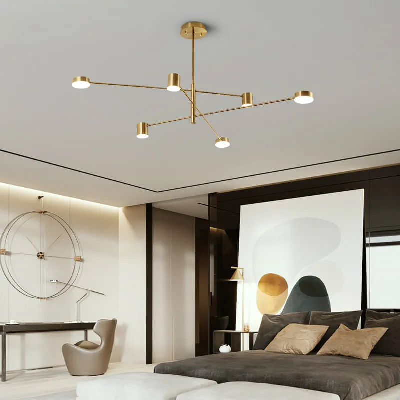 Modern Luxury Golden Pendant Lights LED Nordic Creative Loft Iron Hanging Lamp for Restaurant Livingroom Bedroom Bar Indoor Deco