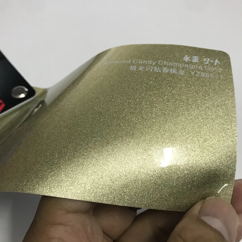 Champagne Gold Diamond Glitter Vinyl Wrap Sticker