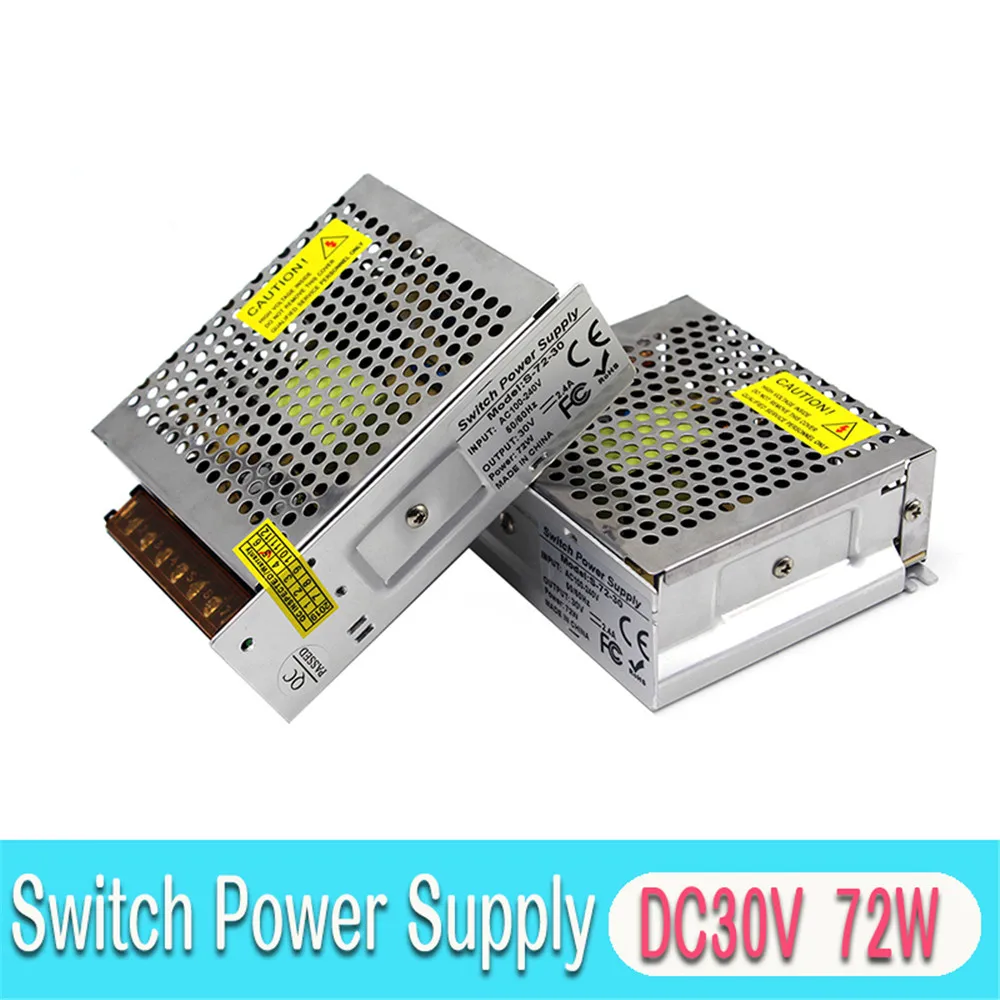 

Regulated 30v 2.4a 72w Switching Power Supply Transformers AC100-240V AC DC30V SMPS For Electrical Machinery Equipment cctv