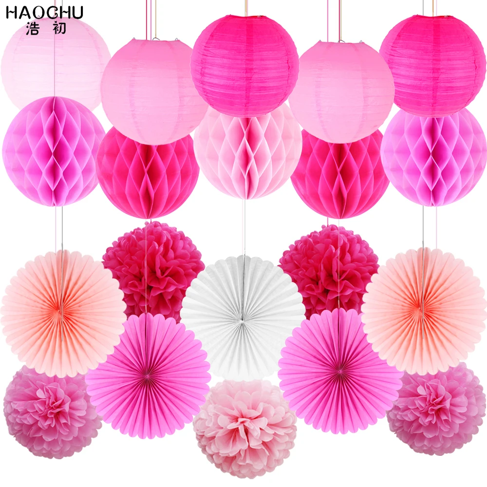 Happy NewYear Party Decorations Black White Gold Tissue Paper Pom Pom Chinese Paper Lanterns Hanging Paper Fans for Great Decorations Years Eve Party/Birthday Decorations/Bridal Shower Decora 