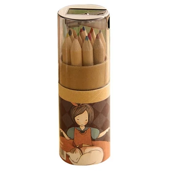 

12Pcs / Set of Cute Cute Girls Wooden Colored Pencils for Kids School Stationery Painting Wooden Colored Pencils
