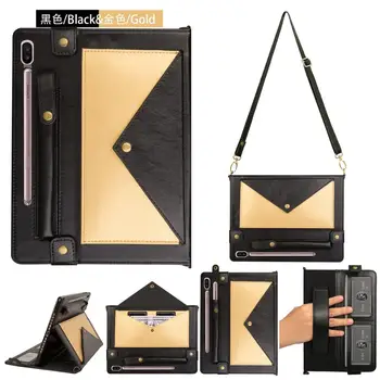 

Case for Samsung Galaxy Tab S6 T860 T865 10.5" 2019 Tablet Protective Fashion Color matching PU Leather Stand Cover Funda+Pen