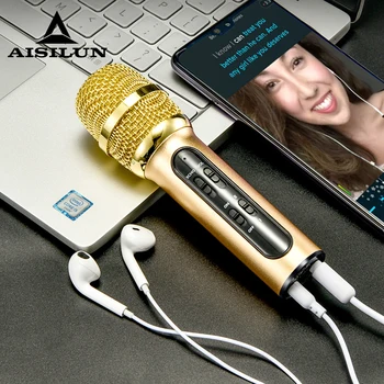 

Portable Professional Karaoke Condenser Microphone Sing Recording Live Microfone For Mobile Phone Computer With ECHO Sound Card