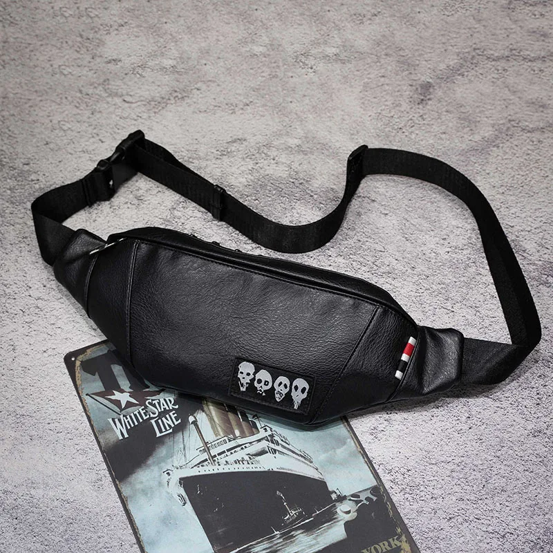 Мужская поясная сумка из искусственной кожи, поясная сумка, модная сумка через плечо в стиле локомотив, трендовая мужская сумка на плечо