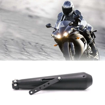

Universal Motorcycle Exhaust Muffler Pipe Kit 35-43mm Vintage Modified Exhaust Racing Pipe for Cafe Racer Bobber Chopper Black