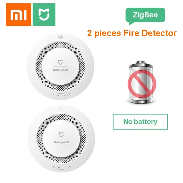 Xiaomi Mijia Honeywell пожарная сигнализация датчик газа работает с многофункциональным шлюзом 2 умный дом безопасности приложение управления - Цвет: 2pcs Fire Detector