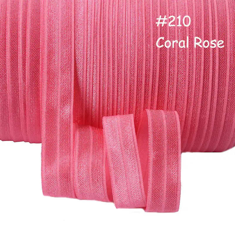 210 coral rose 100 ярдов/рулон) 5/" сплошной цвет враг на голову эластичная повязка для головы - Цвет: 210 coral rose