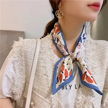 

2020 ins new carf silk scarf female thin streamers wild reed versatile decorative ribbon women skinny scarf