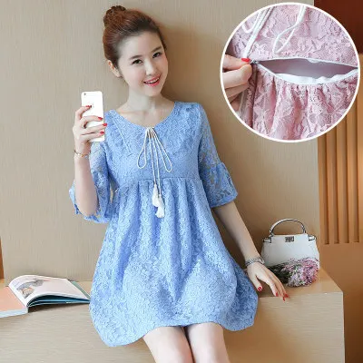 

2019 Spring And Summer New Style Nursing Clothing Korean-style Fashion Hot Mom Nursing Lace Nursing Dress Nursing Clothes